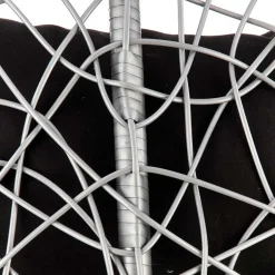 Garnero Arredamenti Dondoli Da Giardino|Poltrone Da Giardino-Poltrona da giardino a dondolo sospesa rattan grigio Seychelles