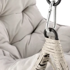 Garnero Arredamenti Dondoli Da Giardino|Poltrone Da Giardino-Poltrona da giardino a dondolo sospesa in rattan grigio chiaro Accra