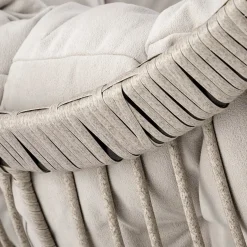 Garnero Arredamenti Dondoli Da Giardino|Poltrone Da Giardino-Poltrona da giardino a dondolo sospesa in rattan grigio chiaro Accra