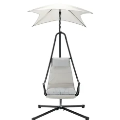 Garnero Arredamenti Dondoli Da Giardino|Poltrone Da Giardino-Poltrona da giardino a dondolo sospesa 103x212h cm nero grigio Onda