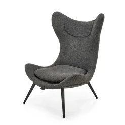 Garnero Arredamenti Poltrone Design|Poltrone Relax-Poltrona da salotto imbottita in tessuto antracite nero Canova