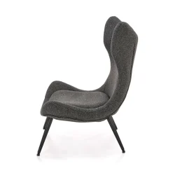 Garnero Arredamenti Poltrone Design|Poltrone Relax-Poltrona da salotto imbottita in tessuto antracite nero Canova