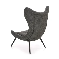 Garnero Arredamenti Poltrone Design|Poltrone Relax-Poltrona da salotto imbottita in tessuto antracite nero Canova