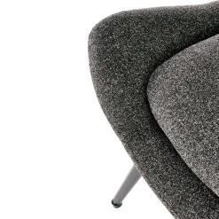 Garnero Arredamenti Poltrone Design|Poltrone Relax-Poltrona da salotto imbottita in tessuto antracite nero Canova