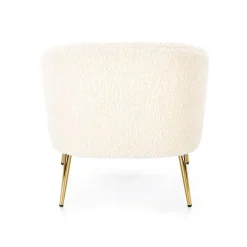 Garnero Arredamenti Poltrone Design|Poltrone Relax-Poltrona da salotto in tessuto panna e acciaio oro Camel