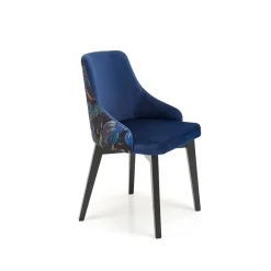 Garnero Arredamenti Sedie In Tessuto|Poltrone Design-Poltrona da salotto in velluto con grafica Avarua Blu