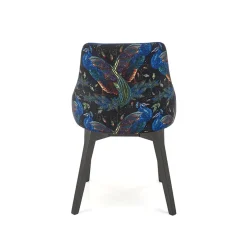 Garnero Arredamenti Sedie In Tessuto|Poltrone Design-Poltrona da salotto in velluto con grafica Avarua Blu