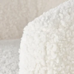 Garnero Arredamenti Poltrone Design|Poltrone Sala D'attesa-Poltrona design a pozzetto tessuto bouclè bianco crema legno Alaska