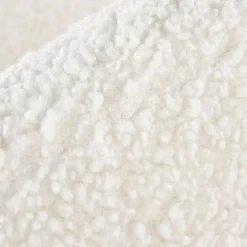 Garnero Arredamenti Poltrone Design|Poltrone Sala D'attesa-Poltrona design a pozzetto tessuto bouclè bianco crema legno Alaska