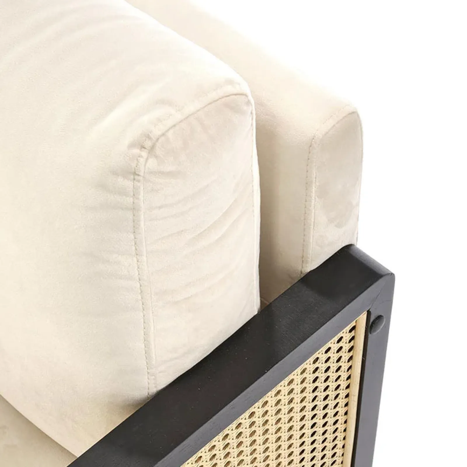 Garnero Arredamenti Poltrone Design-Poltrona design soggiorno in rattan naturale beige nero Niceto