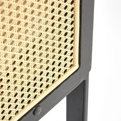 Garnero Arredamenti Poltrone Design-Poltrona design soggiorno in rattan naturale beige nero Niceto