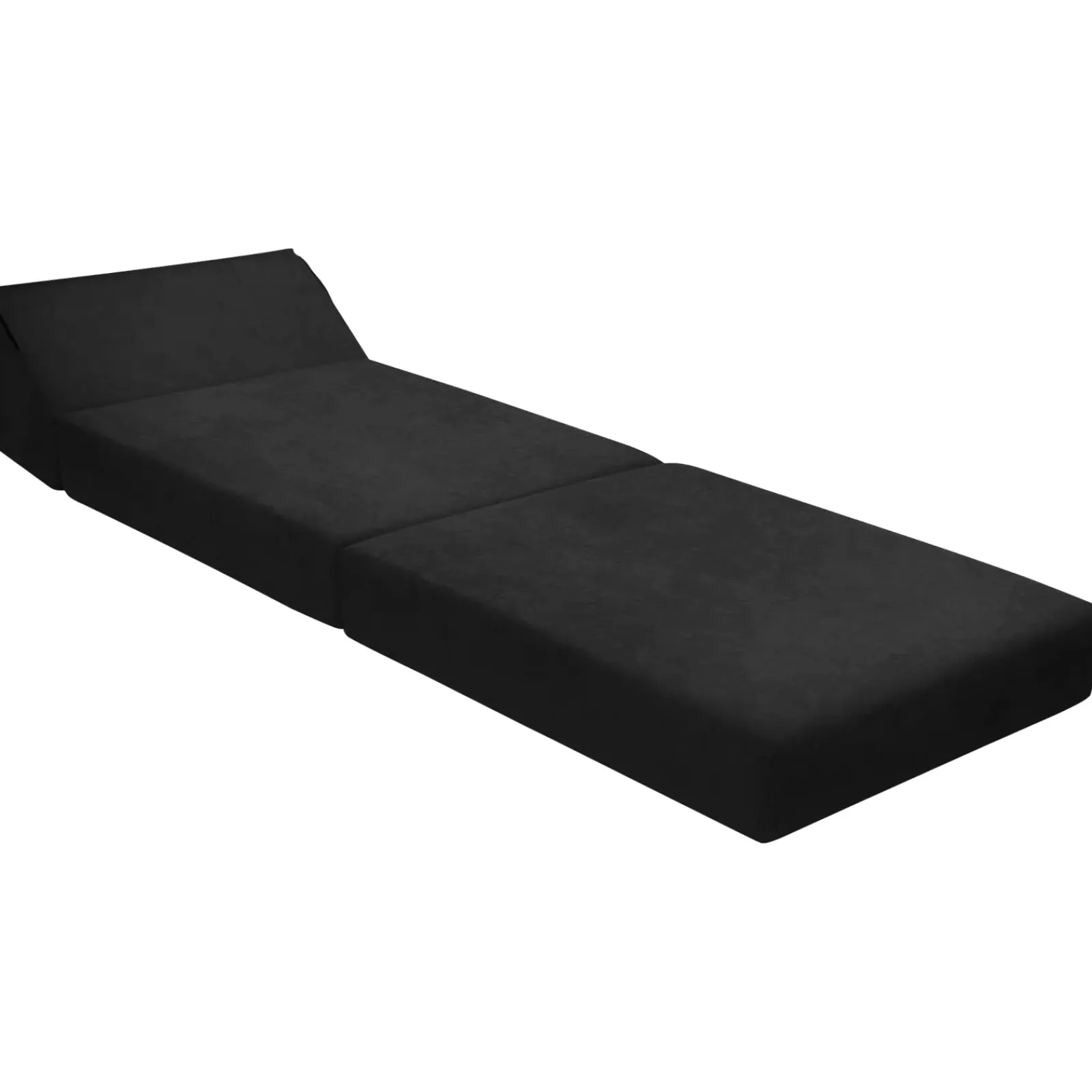 Garnero Arredamenti Poltrone Relax|Poltroncine Imbottite-Poltrona divano letto pieghevole 90cm modulo singolo nero Lorin Tessuto Vellutato Alova Nero