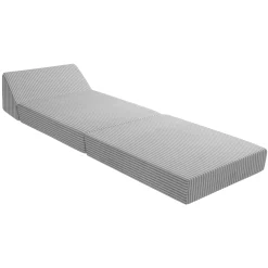 Garnero Arredamenti Poltrone Relax|Poltroncine Imbottite-Poltrona divano letto pieghevole 90cm velluto a coste grigio Lorin Velluto Poso Grigio