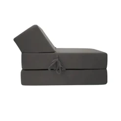 Garnero Arredamenti Poltrone Relax|Poltroncine Imbottite-Poltrona divano letto pieghevole 90cm modulo singolo grigio Lorin Tessuto Vellutato Alova Grigio