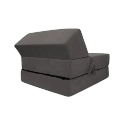 Garnero Arredamenti Poltrone Relax|Poltroncine Imbottite-Poltrona divano letto pieghevole 90cm modulo singolo grigio Lorin Tessuto Vellutato Alova Grigio