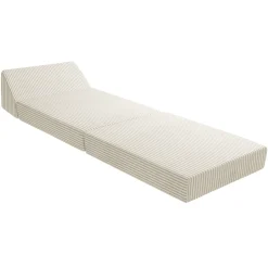 Garnero Arredamenti Poltrone Relax|Poltroncine Imbottite-Poltrona divano letto pieghevole 90 cm velluto a coste beige Lorin Velluto Poso Beige