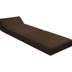 Garnero Arredamenti Poltrone Relax|Poltroncine Imbottite-Poltrona divano letto pieghevole 90cm modulo singolo marrone Lorin Tessuto Vellutato Alova Marrone
