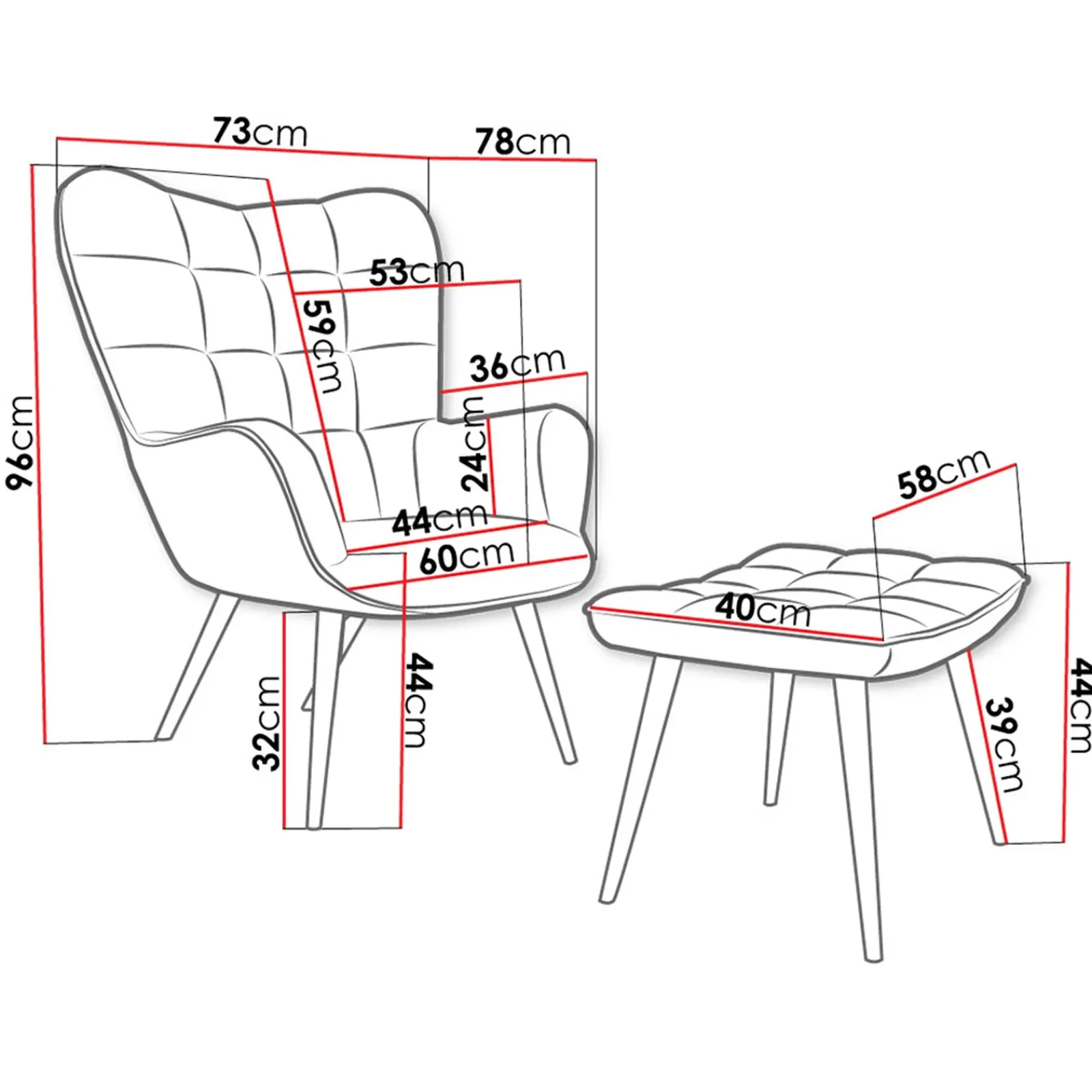 Garnero Arredamenti Poltroncine Imbottite-Poltrona imbottita con poggiapiedi in velluto Siena Blu