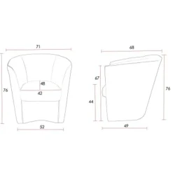 Garnero Arredamenti Poltrone Sala D'attesa|Poltroncine Imbottite-Poltrona imbottita in ecopelle Valentina Nero