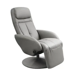 Garnero Arredamenti Poltrone Design|Poltroncine Imbottite-Poltrona imbottita in ecopelle reclinabile Nina Grigio