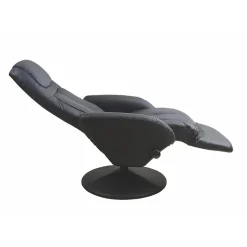 Garnero Arredamenti Poltrone Design|Poltrone Relax-Poltrona imbottita in ecopelle reclinabile Nina Nero