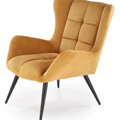 Garnero Arredamenti Poltrone Relax|Poltroncine Imbottite-Poltrona imbottita in tessuto giallo nero Snooz Senape