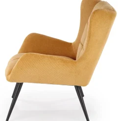 Garnero Arredamenti Poltrone Relax|Poltroncine Imbottite-Poltrona imbottita in tessuto giallo nero Snooz Senape