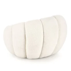 Garnero Arredamenti Poltroncine Imbottite-Poltrona imbottita in tessuto bouclé design moderno color Coccoluna Crema