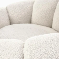 Garnero Arredamenti Poltroncine Imbottite-Poltrona imbottita in tessuto bouclé design moderno color Coccoluna Crema