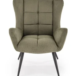 Garnero Arredamenti Poltrone Relax|Poltroncine Imbottite-Poltrona imbottita in tessuto oliva nero Snooz Verde