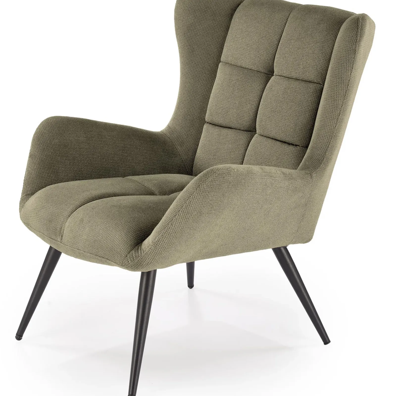 Garnero Arredamenti Poltrone Relax|Poltroncine Imbottite-Poltrona imbottita in tessuto oliva nero Snooz Verde