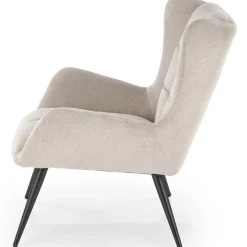 Garnero Arredamenti Poltrone Relax|Poltroncine Imbottite-Poltrona imbottita in tessuto nero Snooz Beige