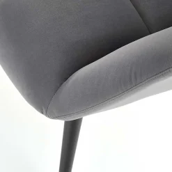 Garnero Arredamenti Poltroncine Imbottite-Poltrona imbottita in tessuto velluto nero Polly Grigio