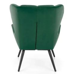 Garnero Arredamenti Poltroncine Imbottite-Poltrona imbottita in tessuto velluto scuro nero Polly Verde