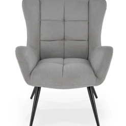 Garnero Arredamenti Poltrone Relax|Poltroncine Imbottite-Poltrona imbottita in tessuto nero Snooz Grigio