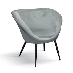 Garnero Arredamenti Poltroncine Imbottite-Poltrona imbottita in velluto grigio metallo Lancer