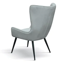 Garnero Arredamenti Poltroncine Imbottite-Poltrona imbottita in velluto grigio metallo Jared