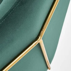Garnero Arredamenti Poltrone Design|Poltroncine Imbottite-Poltrona imbottita in velluto gambe in oro Erminia 3 Verde