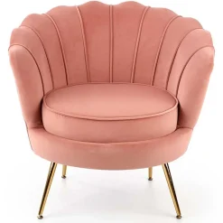 Garnero Arredamenti Poltrone Design|Poltrone Sala D'attesa-Poltrona imbottita moderna in velluto antico oro Gabriella Rosa