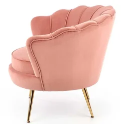 Garnero Arredamenti Poltrone Design|Poltrone Sala D'attesa-Poltrona imbottita moderna in velluto antico oro Gabriella Rosa