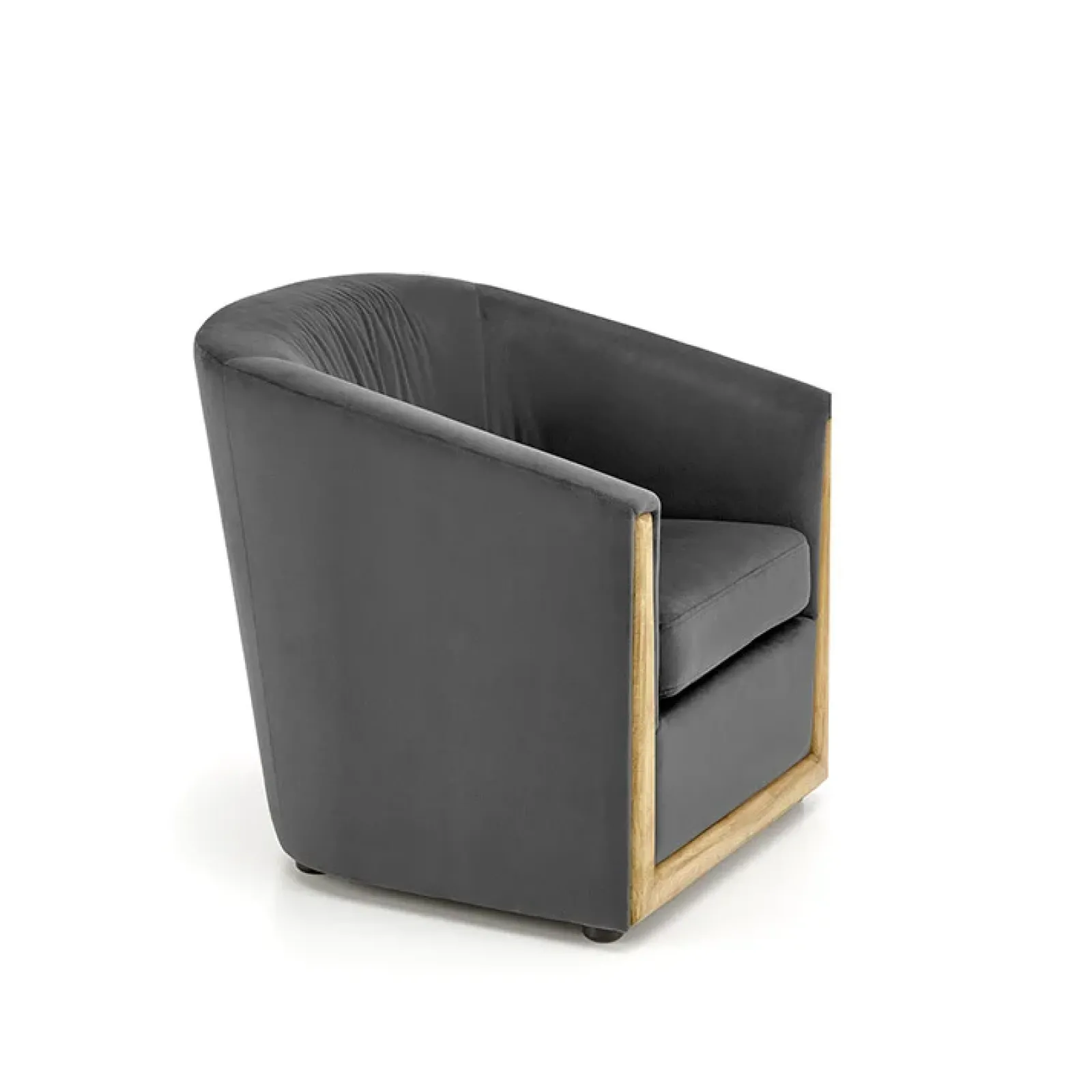 Garnero Arredamenti Poltrone Sala D'attesa|Poltrone Relax-Poltrona imbottita relax in velluto grigio Simeone Antracite