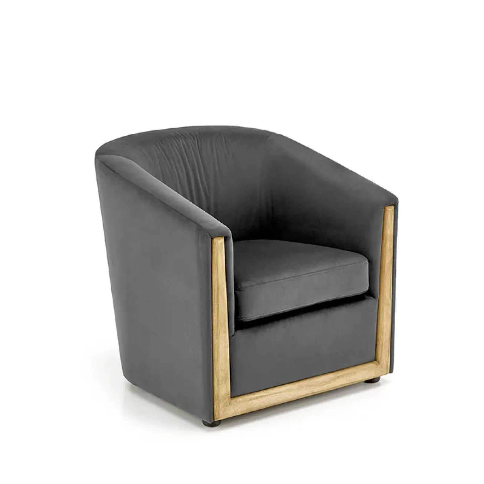 Garnero Arredamenti Poltrone Sala D'attesa|Poltrone Relax-Poltrona imbottita relax in velluto grigio Simeone Antracite