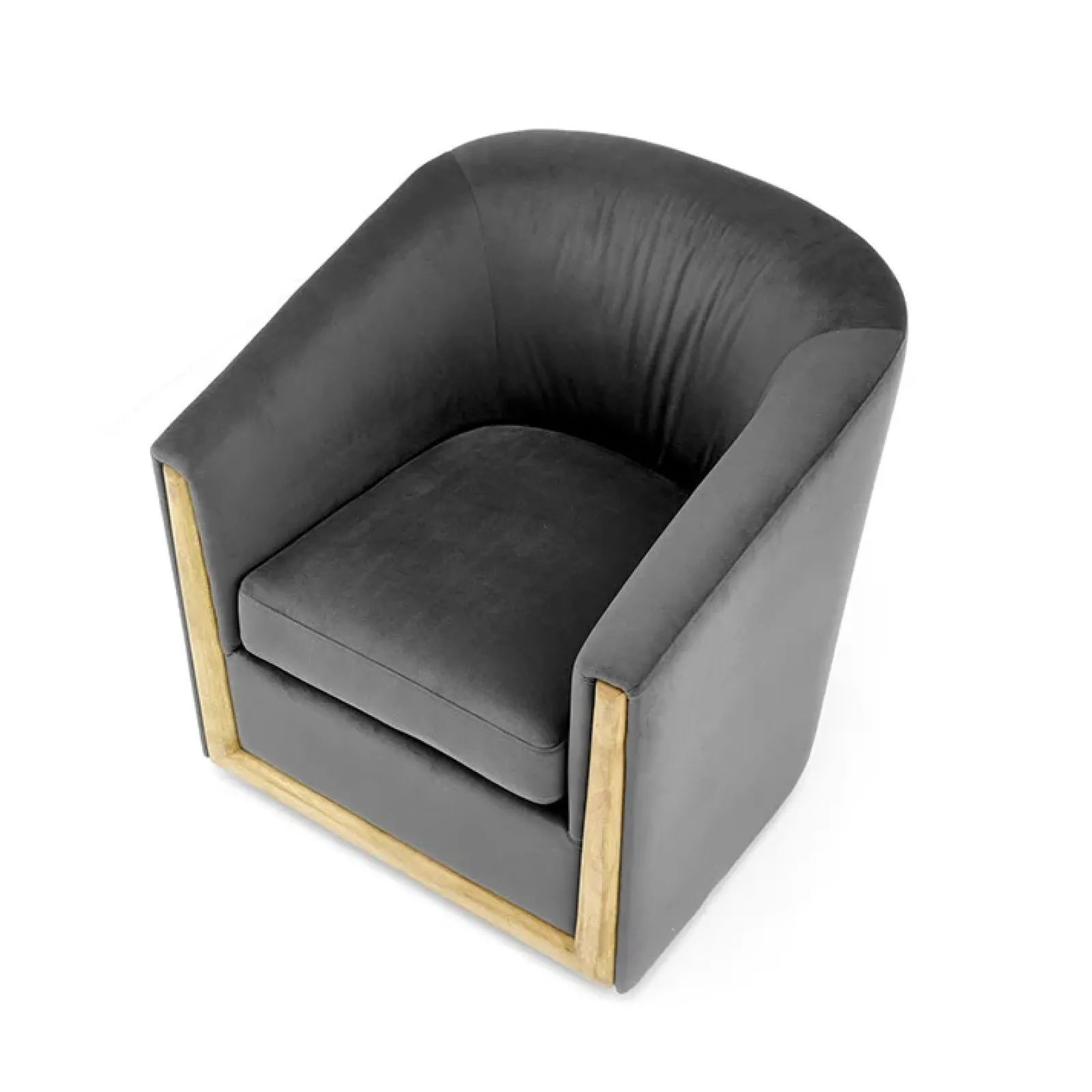 Garnero Arredamenti Poltrone Sala D'attesa|Poltrone Relax-Poltrona imbottita relax in velluto grigio Simeone Antracite