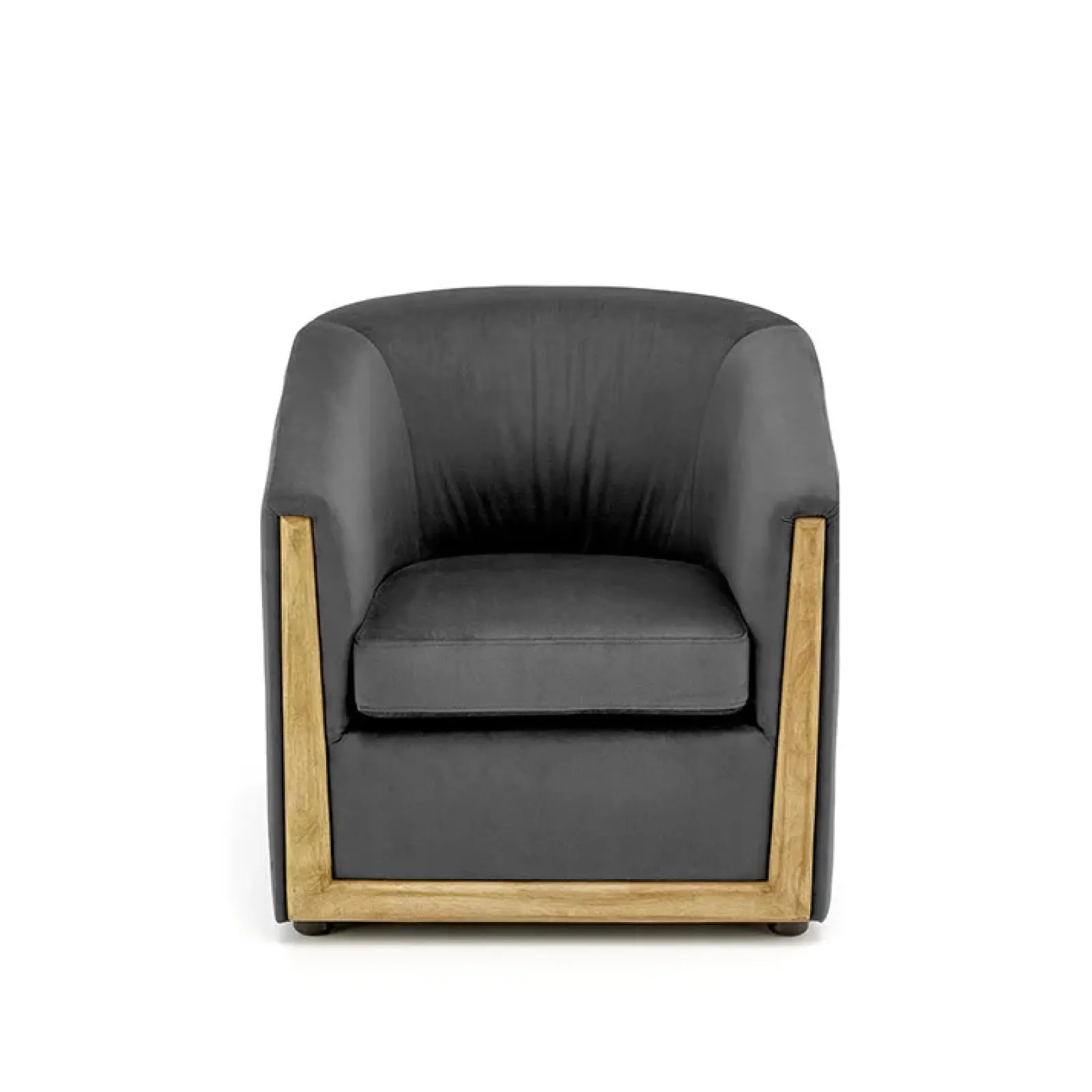 Garnero Arredamenti Poltrone Sala D'attesa|Poltrone Relax-Poltrona imbottita relax in velluto grigio Simeone Antracite