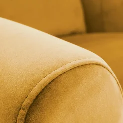 Garnero Arredamenti Poltrone Relax|Poltroncine Imbottite-Poltrona reclinabile imbottita in velluto giallo Cassiopea Senape