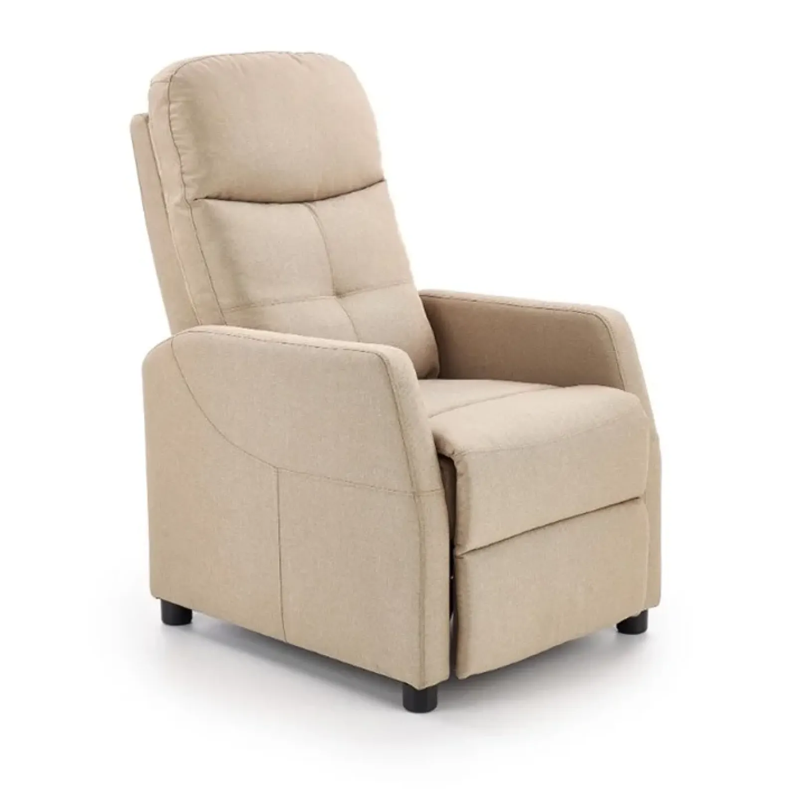 Garnero Arredamenti Poltrone Relax-Poltrona reclinabile imbottita in tessuto beige Adele