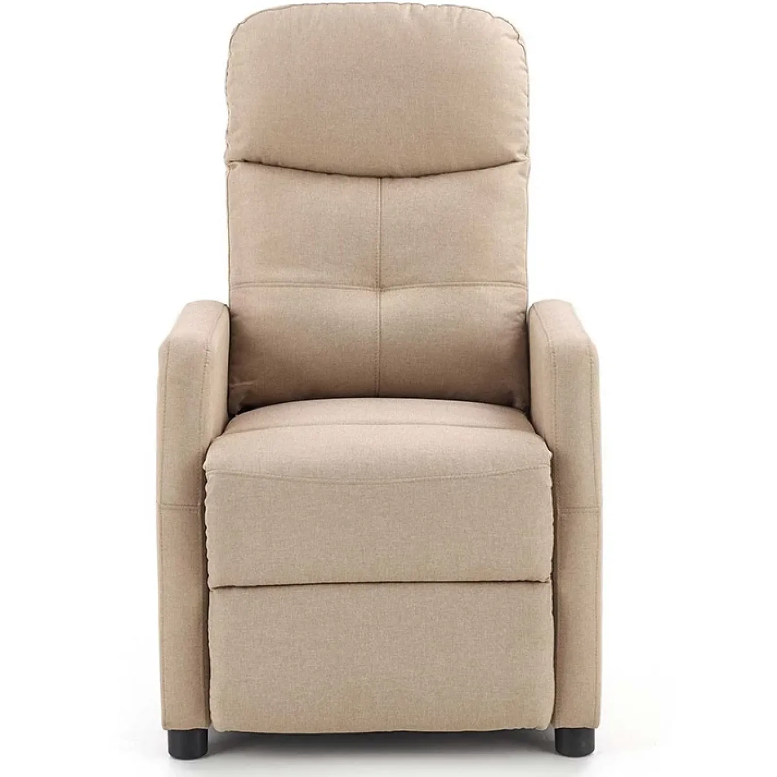 Garnero Arredamenti Poltrone Relax-Poltrona reclinabile imbottita in tessuto beige Adele
