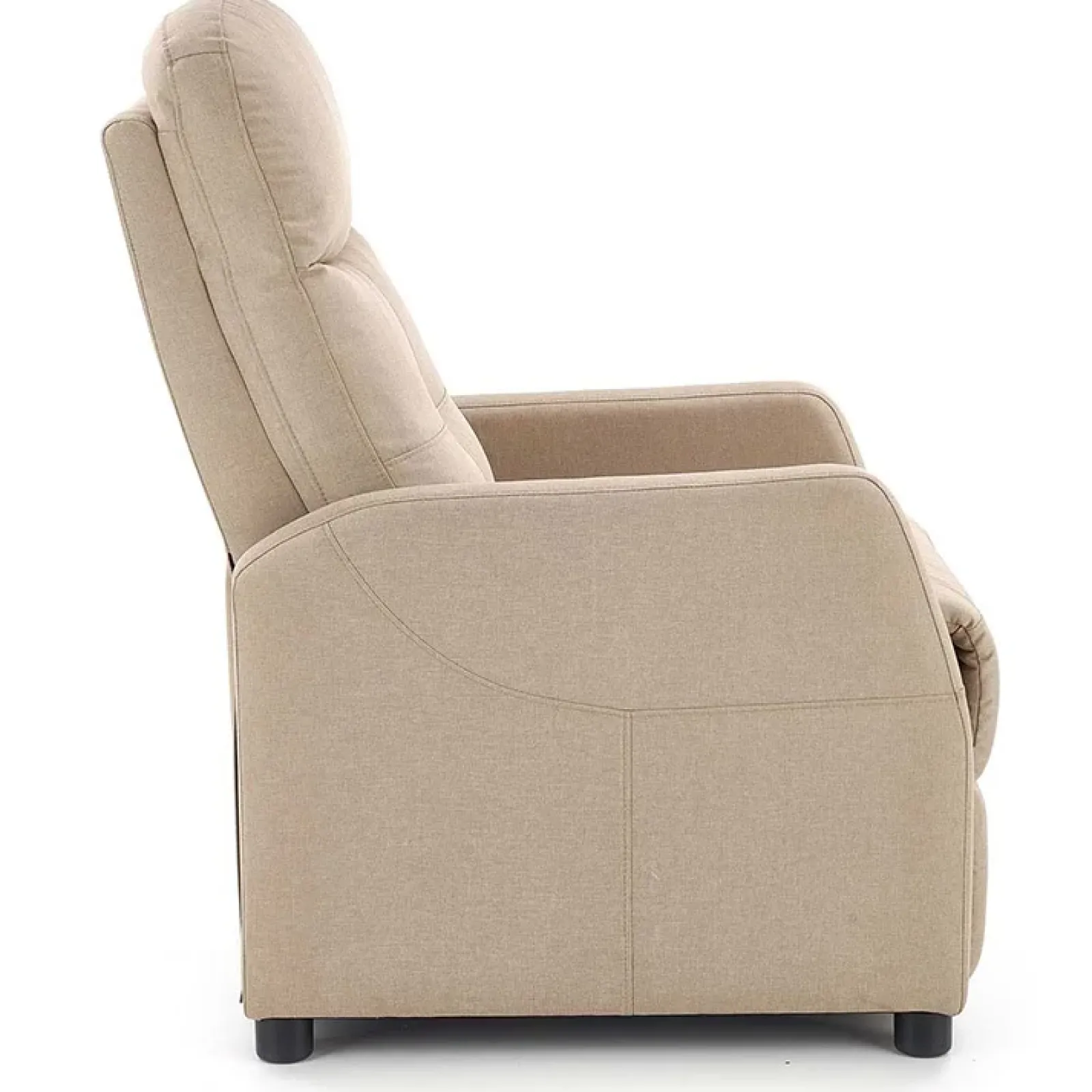 Garnero Arredamenti Poltrone Relax-Poltrona reclinabile imbottita in tessuto beige Adele