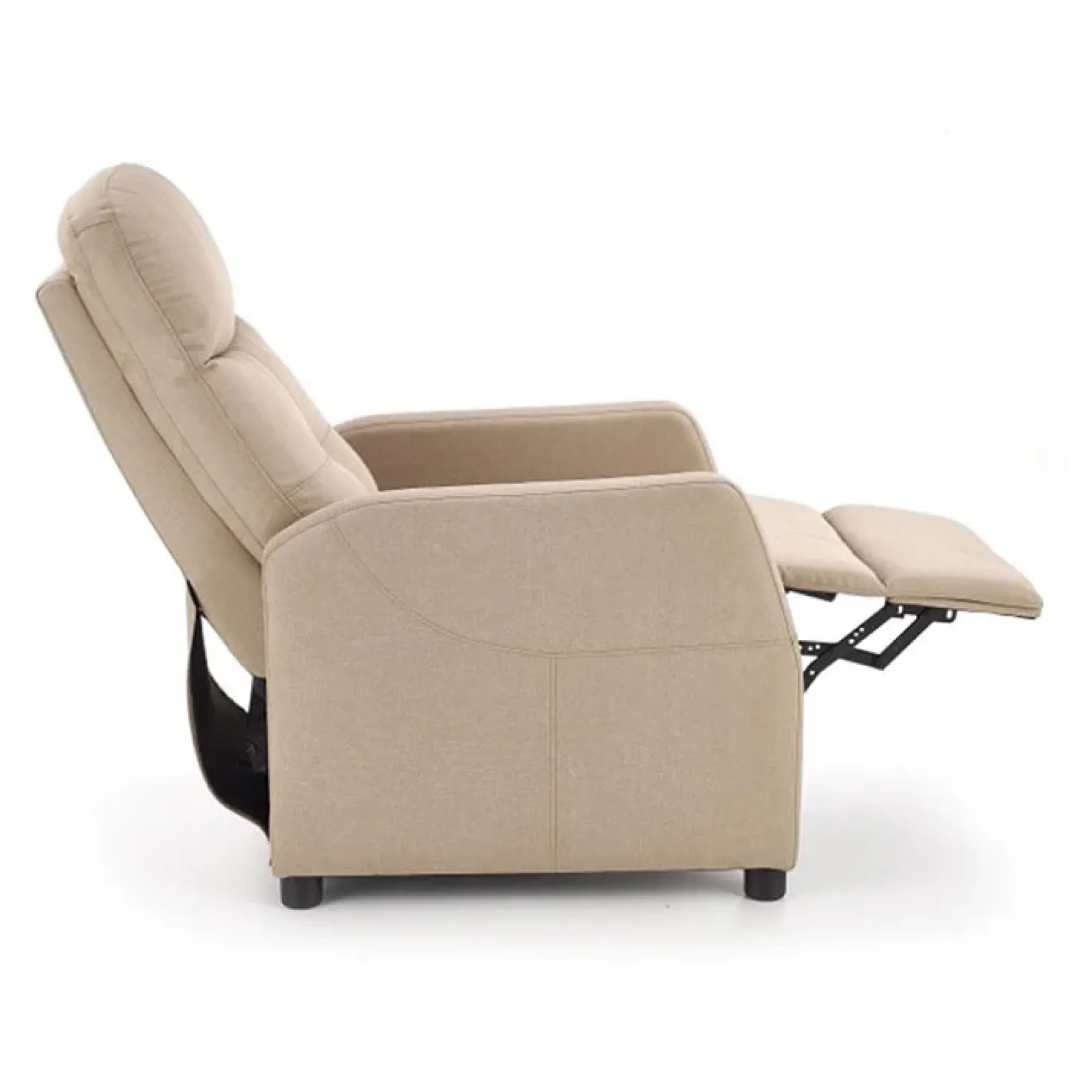Garnero Arredamenti Poltrone Relax-Poltrona reclinabile imbottita in tessuto beige Adele