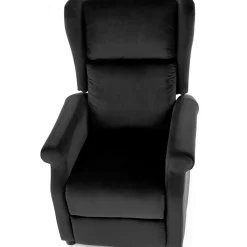 Garnero Arredamenti Poltrone Relax|Poltroncine Imbottite-Poltrona reclinabile imbottita in velluto Cassiopea Nero